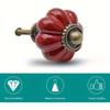 Retro Ceramic Cabinet Handles 12pcs - Deep Red Pumpkin Design 1.381.50 Inches, Ideal for Furniture Decoration On Drawers, Cabinets & Closets