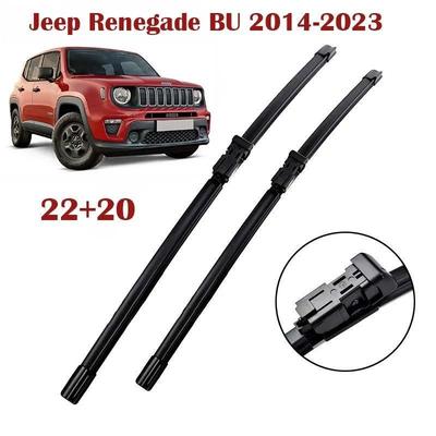 22"+20" Frameless Wipers for Jeep Renegade BU 2014-2023, Fits Jeep Compass MP, Fiat 500X, Fiat Toro, Jeep Cherokee KL, Fiat 500L