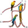 Parrot Chew Toy with Cotton Rope, Climbing Ladder, and Rotating Features