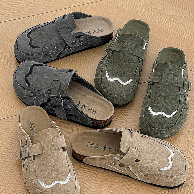 Пробковые мюли тапочки мужские женские с закрытым носком домашние тапочки сабо винтажные тапочки Мюллер поддержка свода стопы