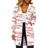 Женская модная рождественская толстовка с длинными рукавами, капюшоном на кулиске, карманом на молнии, длинная, повседневная