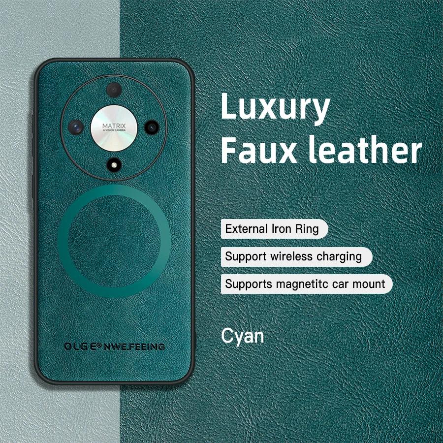 Для Honor X9B X8B Чехол из ПУ кожи с магнитным кольцом, мягким краем, защитой от падений и отпечатков пальцев