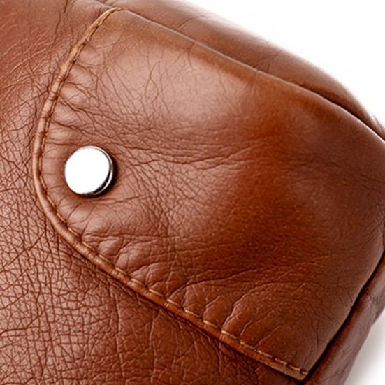 Shoulder Bag Solid Color Large Capacity Vintage Simple Multi-pockets Women Sling Bag