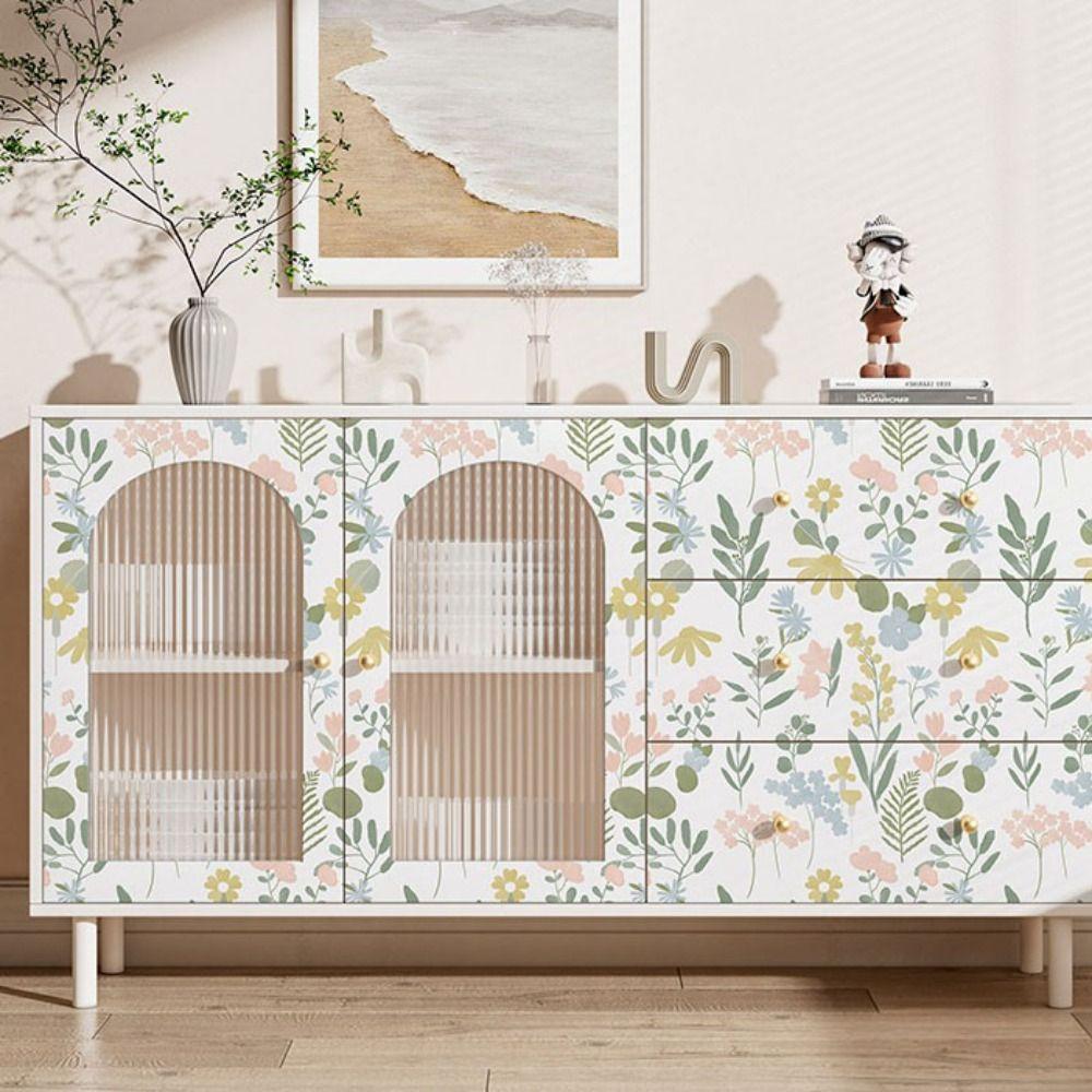 waterproof Floral pattern wallpaper antifouling Wall Stickers Children's Room