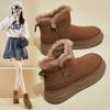 Women's High Top Plus Velvet Snow Boots, Winter 2024 - Warm, Casual, Thick-Soled, Korean Style (XFH568)