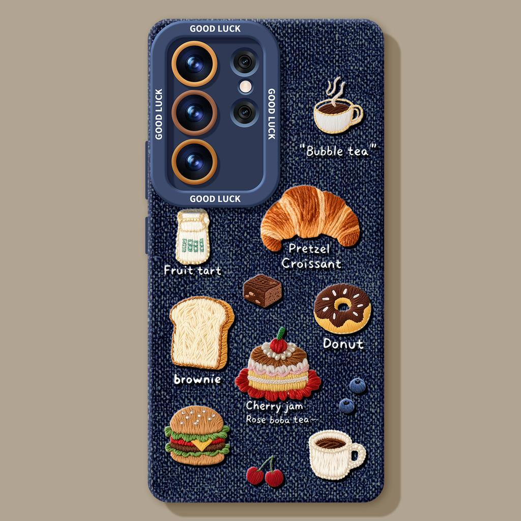 Джинсовый чехол для телефона в виде хлеба подходит для Samsung GalaxyS26 силиконовый S25 + ремешок S24ultra новый S22 набор