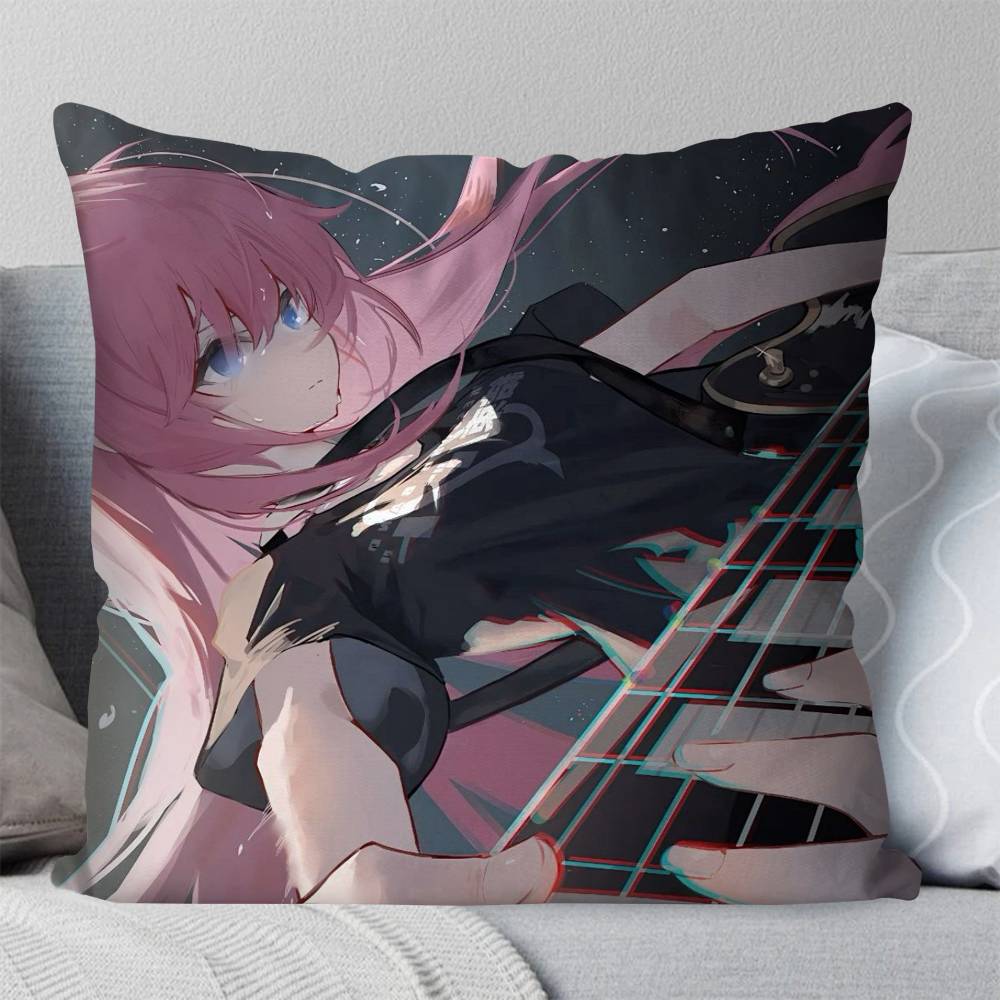 Gotou Hitori Anime BBocchi The Rock Pillow Case Fashion Square Pillowcase Bedroom Sofa Room Ins Decoration Leisure
