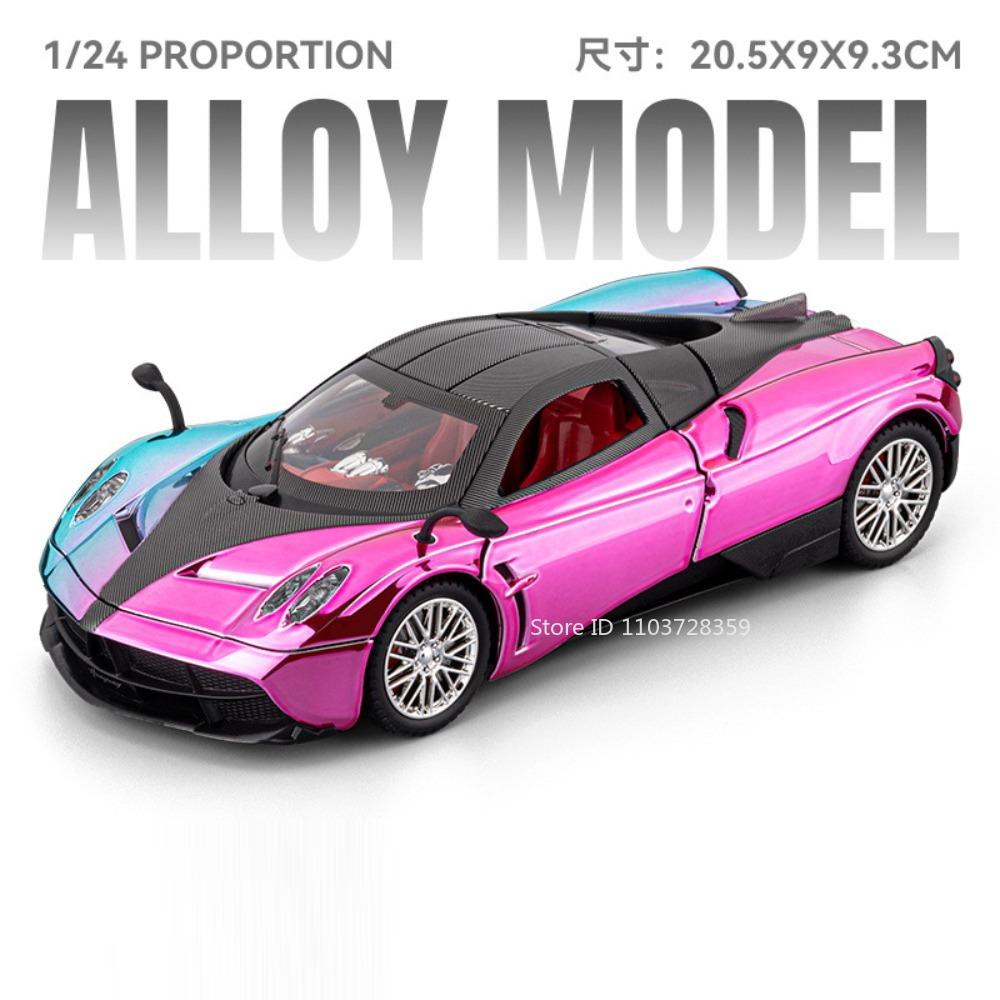 1:24 модели игрушечных спортивных автомобилей Pagani Huayra Zonda, литые из сплава, мини-суперкары, со звуком и светом, открывающиеся двери, инерционный механизм, подарки для мальчиков