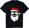 Funny Santa Claus Face Sunglasses with Hat Beard Christmas T-Shirt for Unisex Women Casual Daily Four Seasons Streetwear
