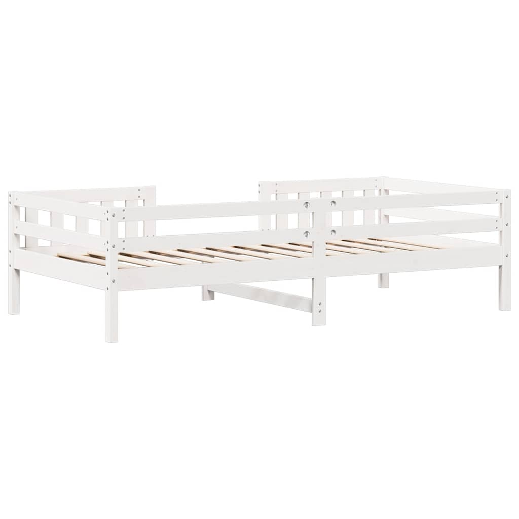 Solid Wood Bed Frame without Mattress White 75 x 190 cm Pine Wood