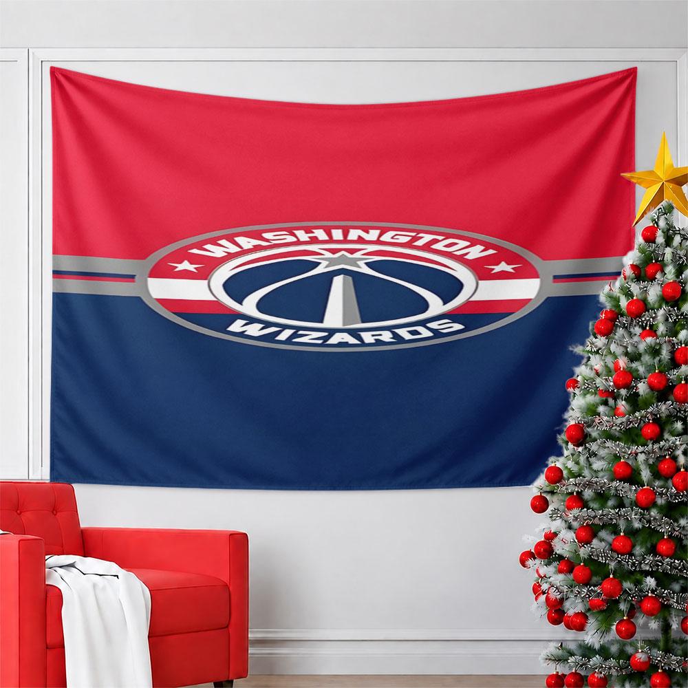Washington Wizards Logo Design Pattern Wall Hanging Tapestry Decorative Tapestry Home Decor for Bedroom and Living Room