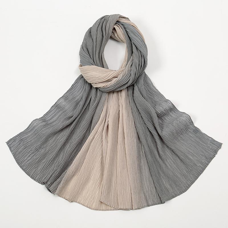 Tie-dyed Pleated Cotton Hijab Scarf Women Muslim Shawls Elastic Headscarf Wraps Islamic Headband Turban Bufandas Bandana Foulard