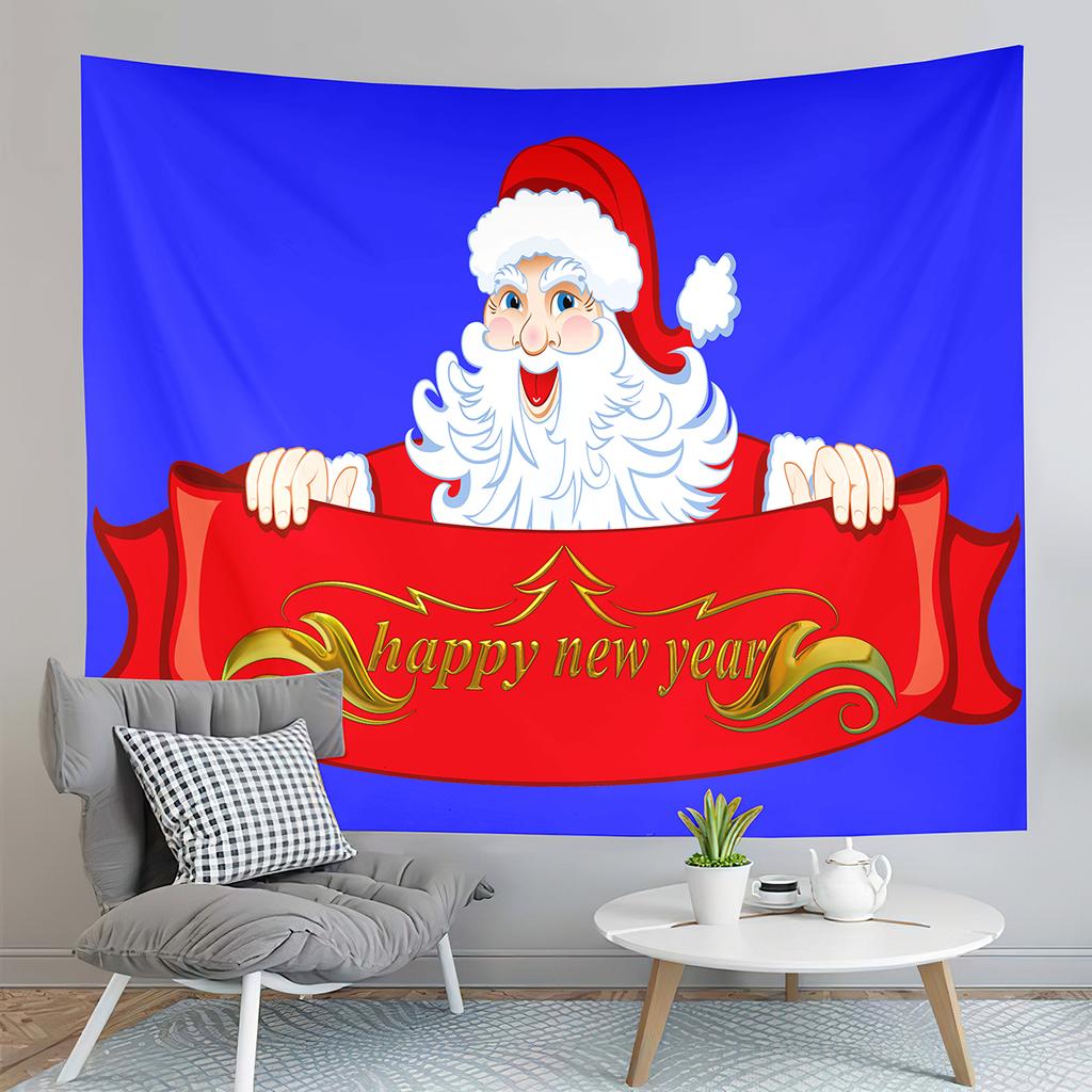 С Рождеством Санта-Клаус печатный узор гобелен для дома, гостиной, спальни, настенное украшение, настенный гобелен