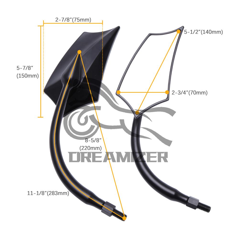 Черные мотоциклетные боковые зеркала заднего вида для мотоцикла Harley Davidson Road King Street Glide Softail Dyna