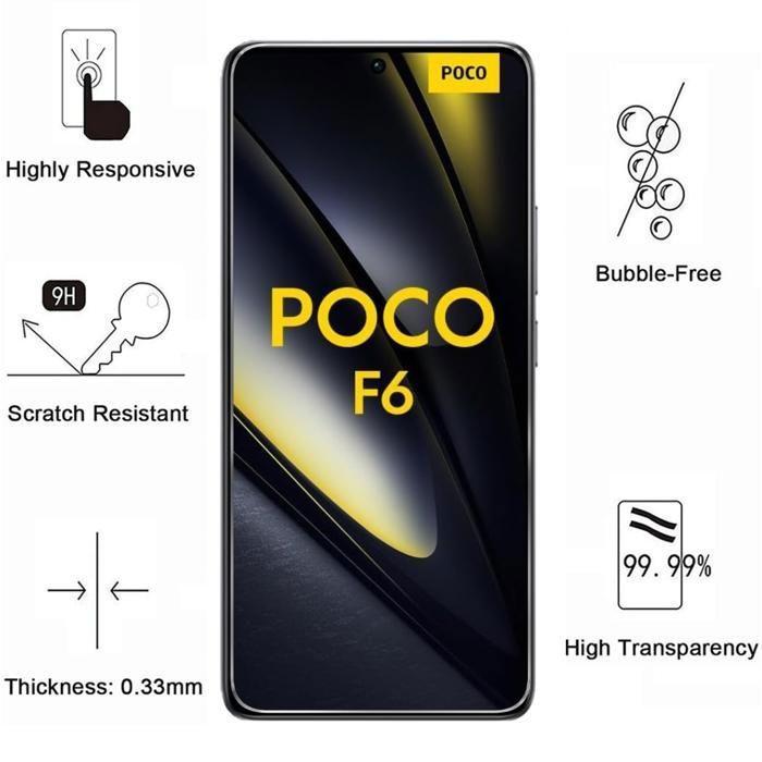 Film protection écran pour Xiaomi Poco F6 5G [Pack 4] Verre Trempé Vitre Protection Phonillico