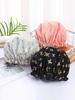 Shower Cap Waterproof Hair Cap Gold Printed Polyester Cotton Shower Cap Bath Lady