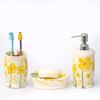 Premium Ceramic Bathroom Accessories Set of 3 | Modern Hand-Painted Bath Set with 300ml Soap Dispenser, Toothbrush Holder & Soap Dish |