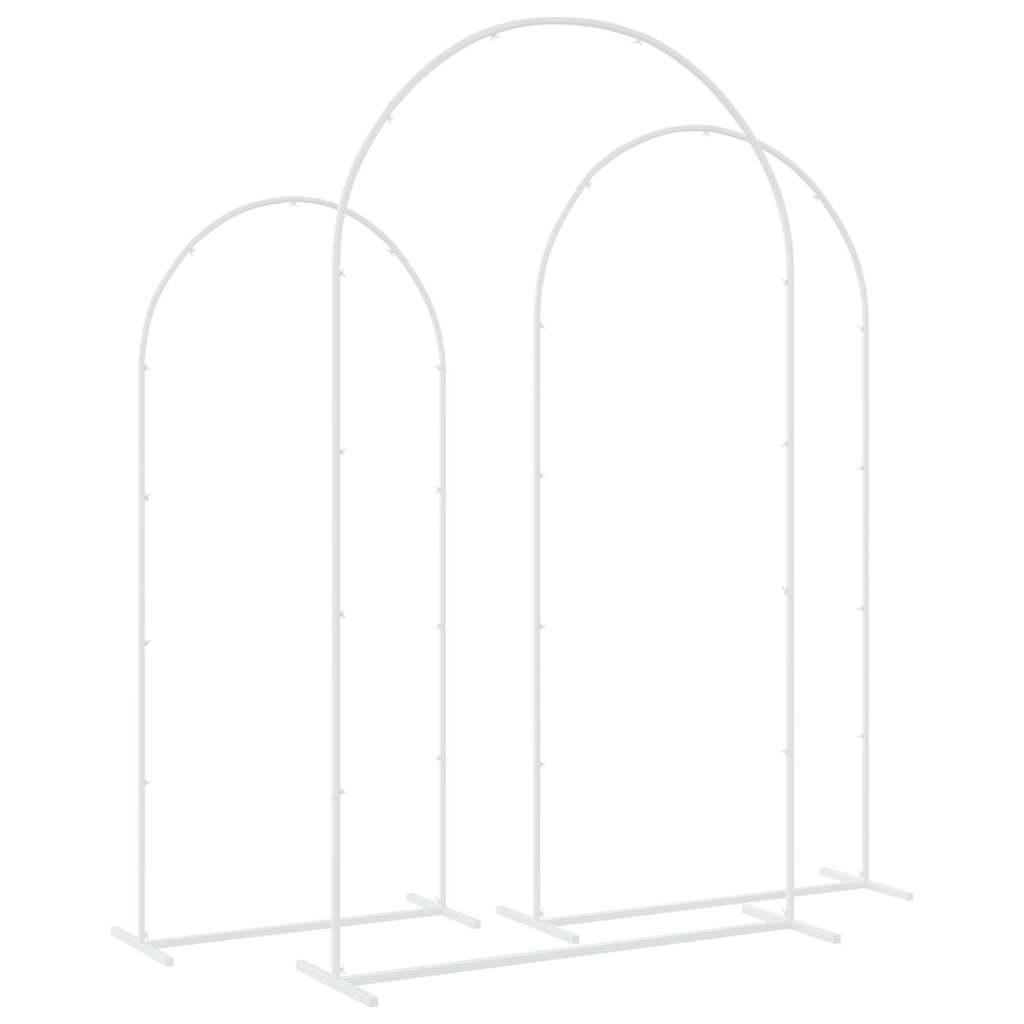 Wedding Arch Set 3 pcs White Steel