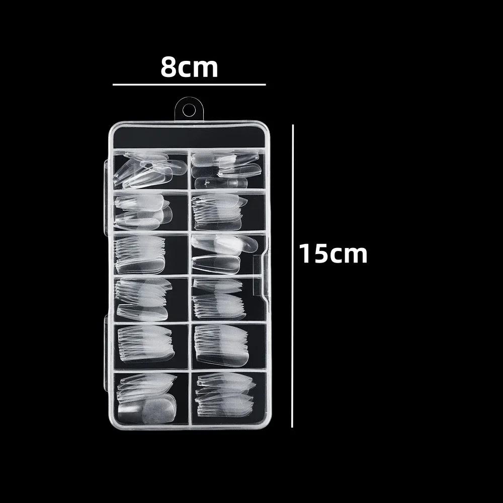 120Pcs Semi Matte Nail Patches Transparent Full Stick Ultra-Thin And Traceless Wearable Fake Nail Extension For Home Diy Salon