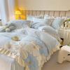 Winter Milk Velvet Flower Patch Embroidered Four-piece Set of Small Fresh and Gentle Bedding Set