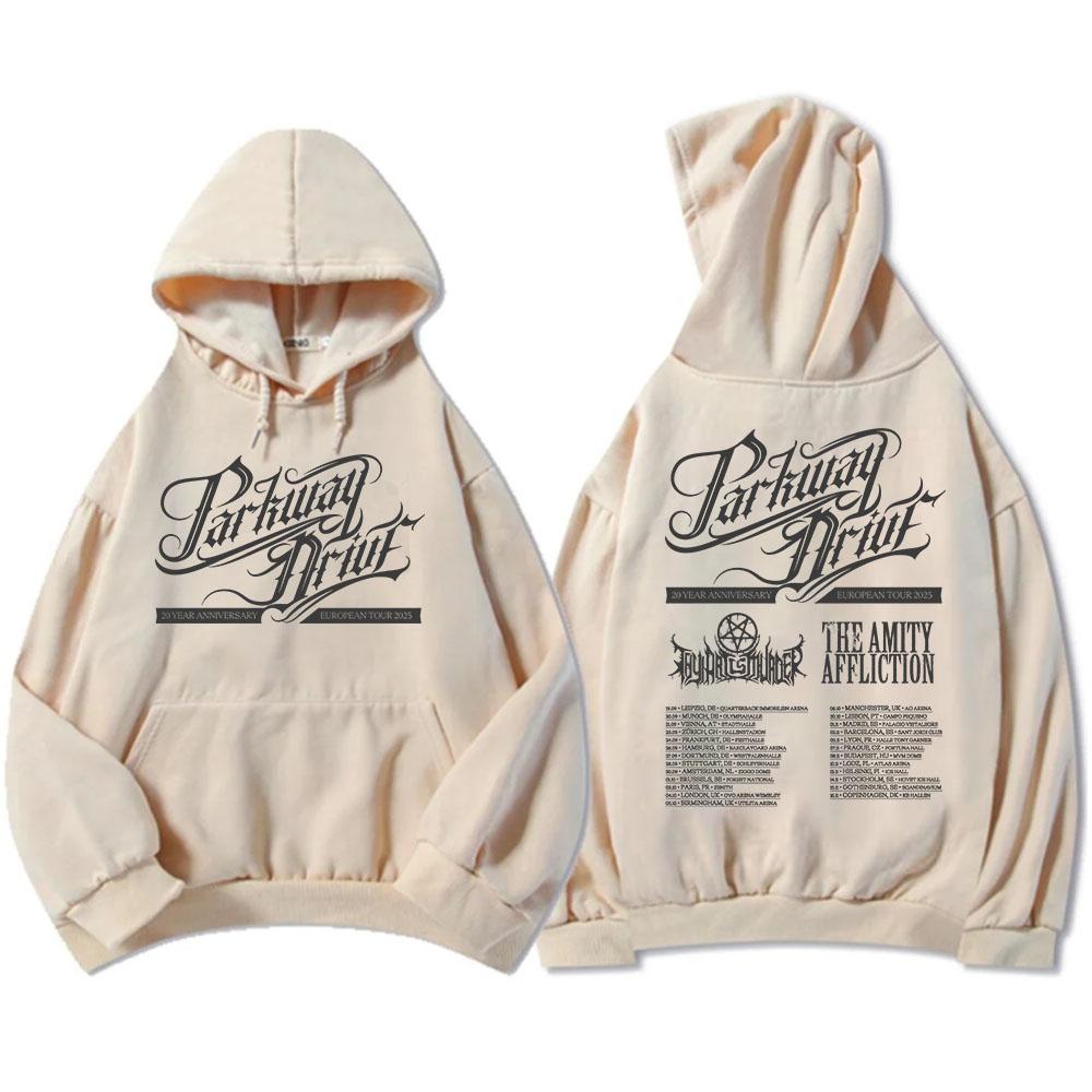 Parkway Drive 20-летний юбилейный европейский тур 2025 Толстовки Мода рок-группы Графические свитшоты Зимний флис Мужские пуловеры