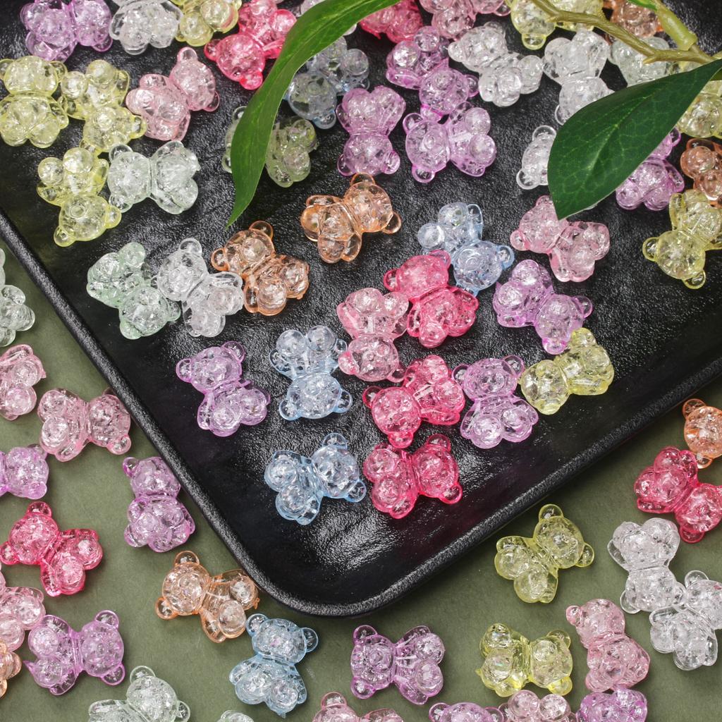 Подвески Ювелирные изделия Изготовление акрила DIY Материал Браслет Ожерелье Аксессуары 35 шт./компл. Имитация Стеклянных Взрывов Мультяшный Медведь Бусины Россыпью