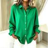 Женская рубашка блузка на пуговицах с длинным рукавом повседневная базовая рубашка с воротником обычный топ