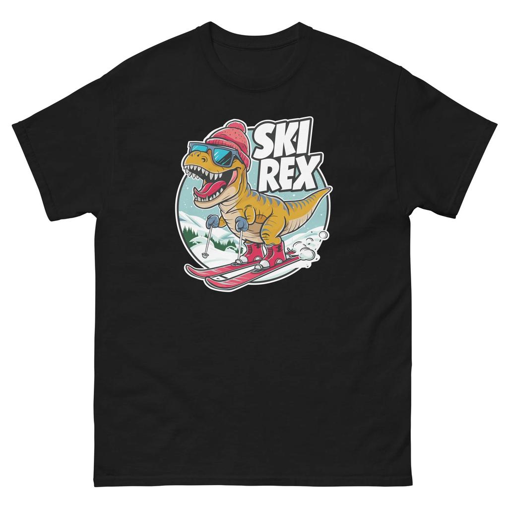 Ski Rex Skiing T-Rex Dinosaur Shirt Dino Skier T-Shirt
