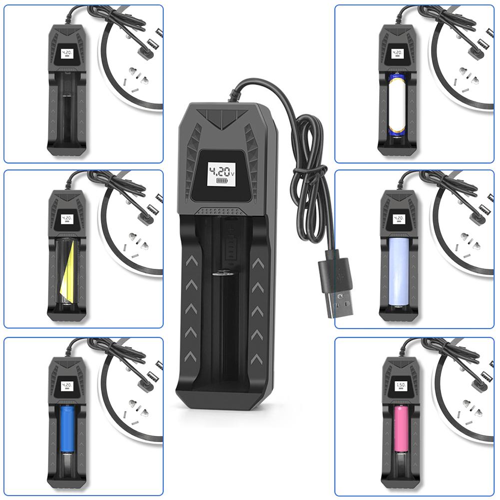 1/2/4 слота интеллектуальное зарядное устройство для аккумуляторов с ЖК-дисплеем USB-вход 18650 литий-ионное зарядное устройство для литий-ионных аккумуляторов 18650 4.2V