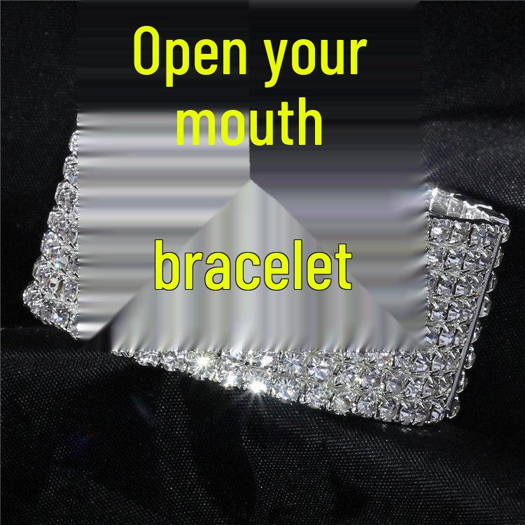 Корейский стиль сверкающий стразами свадебный браслет: Кристальный эластичный браслет в четыре ряда