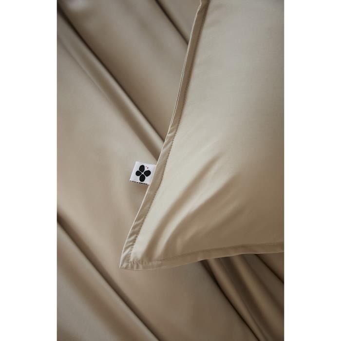 Taie d'oreiller - Salome - Viscose de bambou - 63 x 63 cm - Beige - Lavable à 30°