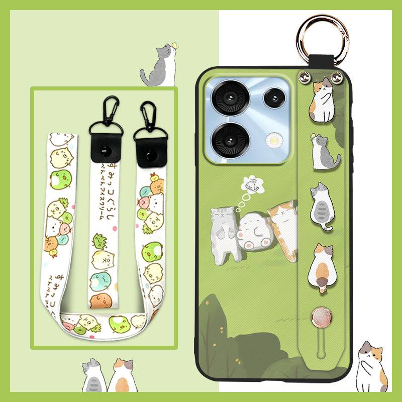 Cute Ring Phone Case For UMIDIGI G9 5G/Note9 5G Durable Fashion Design Back Cover Anti-knock Wrist Strap Shockproof