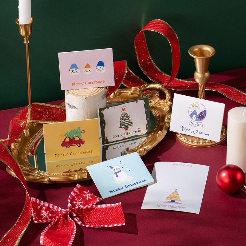 6 шт. Мини-открытки «С Рождеством» Детские Новогодние Подарочные Открытки Natal Navidad 2022 Xmas Рождественская Вечеринка Украшения Открытка