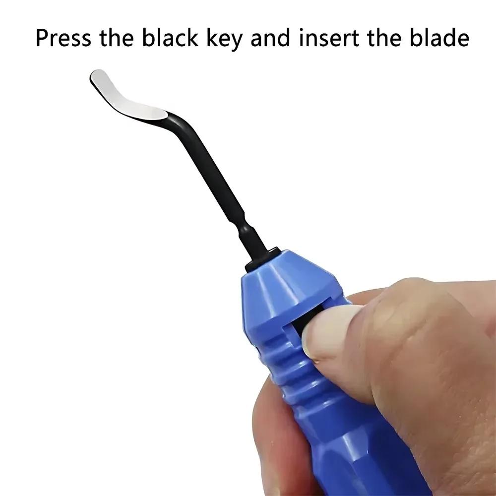 Набор инструментов для снятия заусенцев Ручной эргономичный инструмент для снятия заусенцев Прецизионный инструмент для удаления заусенцев с кромок с 10 сменными лезвиями для работы с эпоксидной смолой