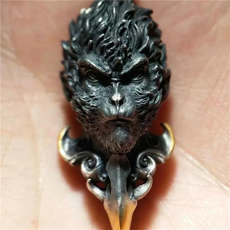 Ретро Черные Мифические Подвески Сунь Укун Ожерелья Модные Ювелирные Изделия Чокеры Цепочки Ожерелья Коллекционные Аксессуары для Игровых Периферийных Устройств Подарки