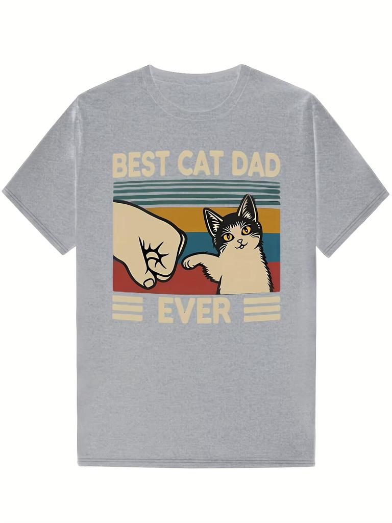 New 2026 Best Cat Dad Ever Cat Retro Vintage Bump Fit Cat Daddy Tshirt Mens Tshirt New 2026  Mens Graphic Tshirts