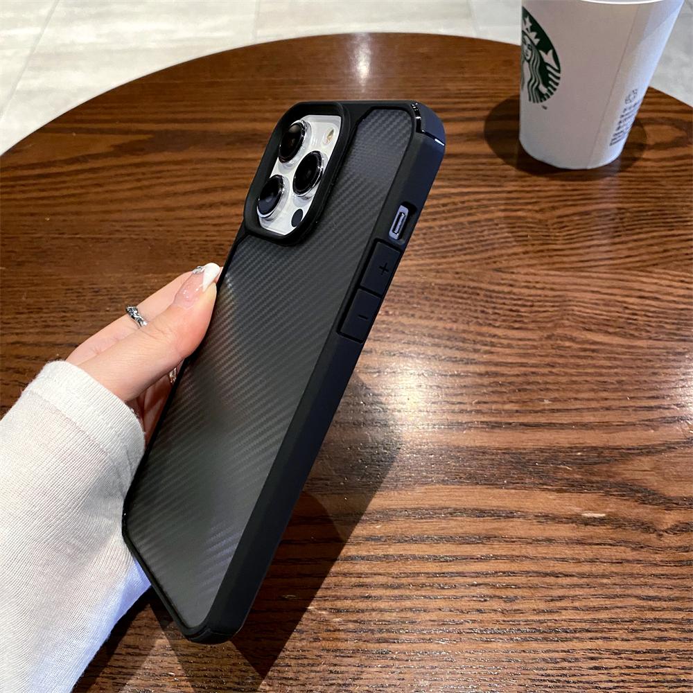 Роскошный гибридный защитный чехол из углеродного волокна для Iphone 14 13 12 11 Pro Max Plus X Xs Xr 7 8 Se Pc + защитный бампер из ТПУ