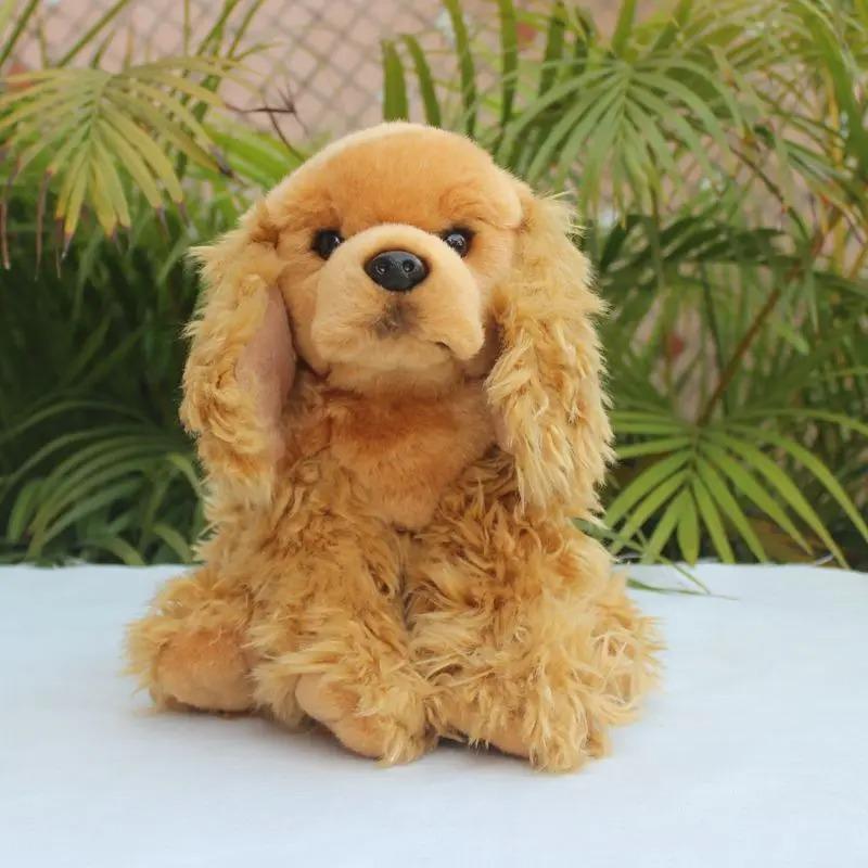 1/27cm Cocker Spaniel Anime Plushie Dog Toy High Fidelity Lifelike Stuffed Doll Gift for Kids and Adults