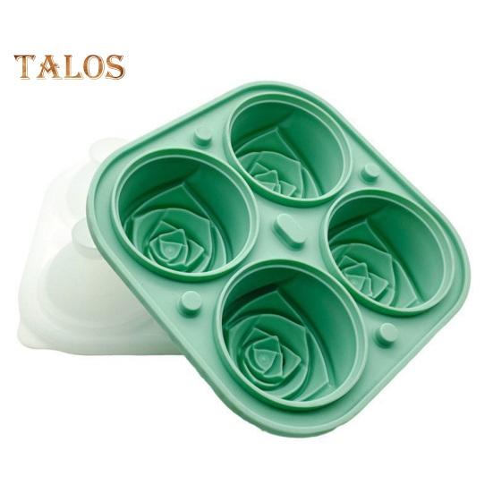 Rose Ice Cube Mold Big Ice Ball Maker for Cocktails 3D Flower Shape Ice Trays Silicone Large Ice Cubes Freezer Tray for Whiskey Bourbon Juice Tea