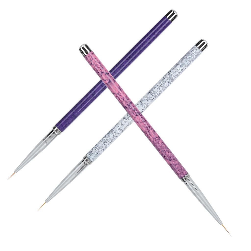 Набор из 3 кистей для дизайна ногтей, кистей для рисования и дизайна ногтей (Ручка под мрамор)