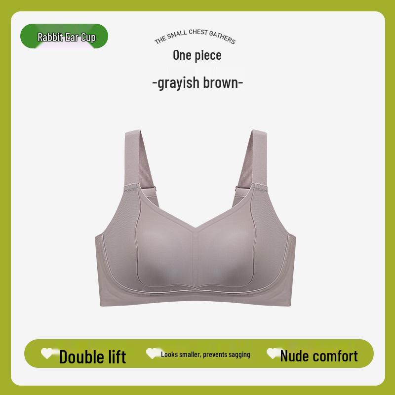 Rabbit Ear Seamless Wirefree Bra: Large Bust Minimizer, Soft Support, Adjustable, Anti-Sagging, Side Smoothing - Perfect for Summer.