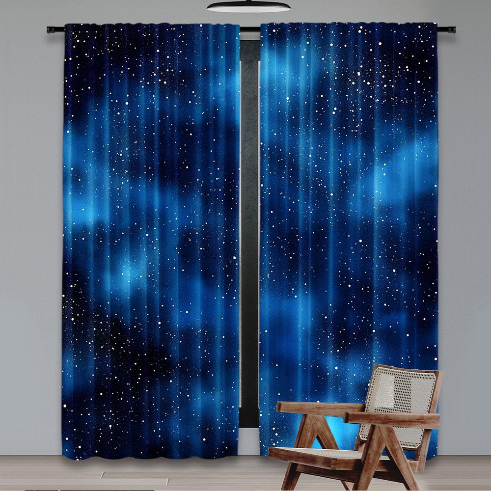2 шт. Штора «Ночное небо» Вселенная Космос Галактика Штора Ночь под звездами Штора Применяется для гостиной, спальни, отеля, магазина
