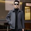 Кашемировая куртка мужская осенне-зимняя для пап среднего и пожилого возраста, утолщенная шерстяная куртка с лацканами, повседневная короткая шерстяная куртка