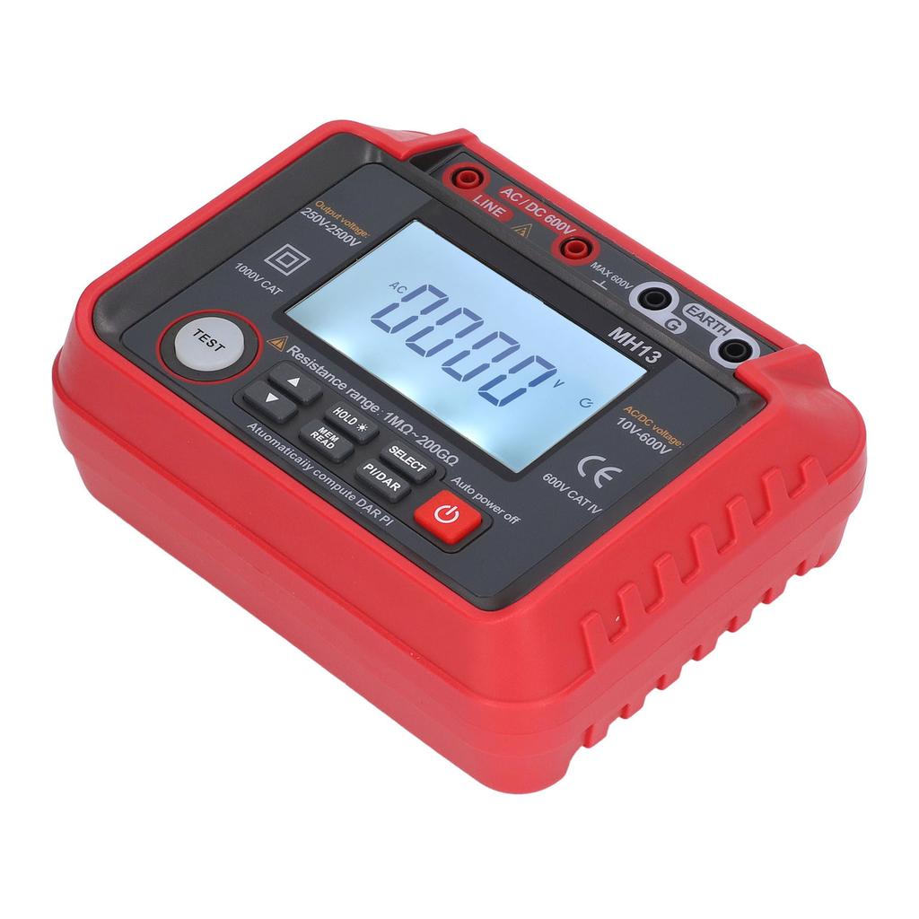 Измеритель сопротивления изоляции Измерение переменного и постоянного напряжения Разряд Точное измерение Омметр Красный