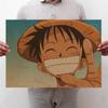 One Piece Retro Kraft Paper Anime Poster - Dorm Wall Decor