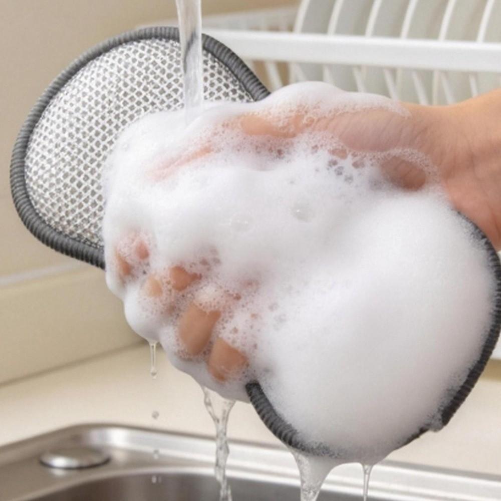 3/6PCS Microfiber Double-Sided Dishcloth Thickened Pot Scrubber Cleaning Sponges Pot Washing
