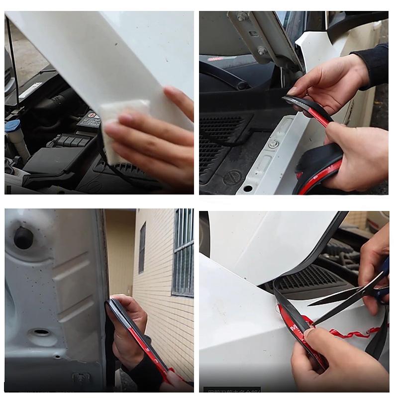 Уплотнительная лента капота автомобиля, резиновая уплотнительная лента, пылезащитная лента 4M(157.48 дюймов) Саморежущаяся водонепроницаемая и пылезащитная полоса для автомобилей