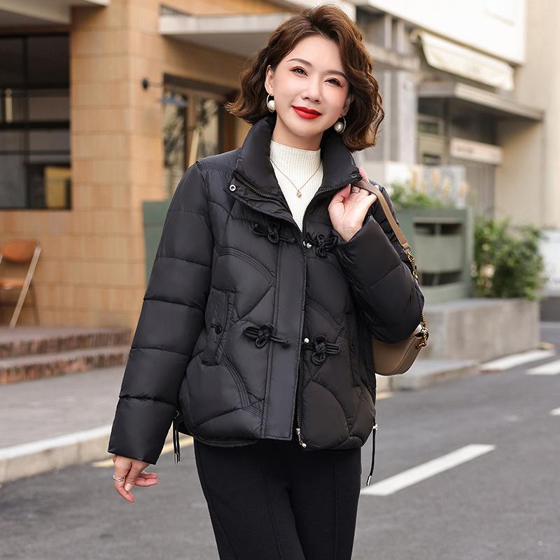 Короткая хлопковая куртка-стойка зимняя новая ретро куртка с пряжкой с подкладкой корейская утолщенная хлопковая куртка женская одежда
