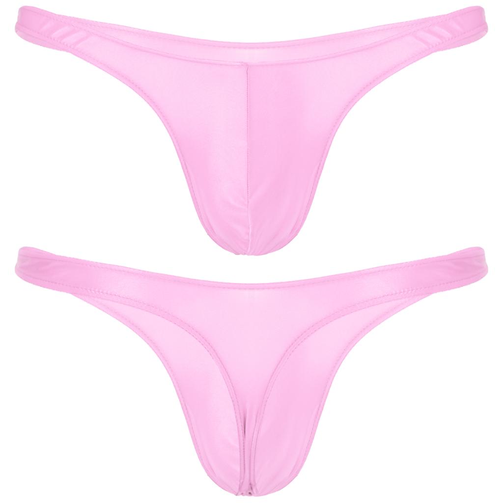 Swimwear Mens Swimsuit Glossy Bulge Pouch Thongs Mini Bikini Underwear Low Waist Briefs Underpants Swimwear Bath Briefs Panties