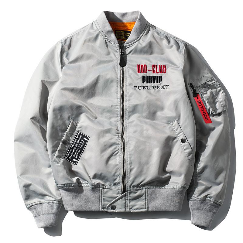 Весна и осень новый мужской повседневный простой воротник-стойка куртка мужской тонкий свободный летный костюм куртка топ